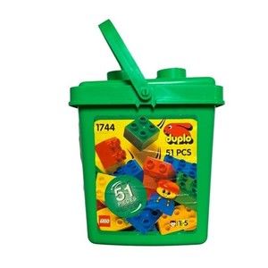 80s Vintage Lego Duplo Blocks Plastic Carry Container Case Kids Colorful Toy